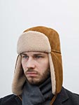 Шапка STETSON арт. 9297302 BOMBER CAP CALF SPLIT (светло-коричневый)